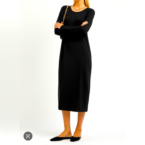 🔥HOST PICK🔥NWT Designer Eileen Fischer Black Knit 2 Pcs Dress - Picture 3 of 11